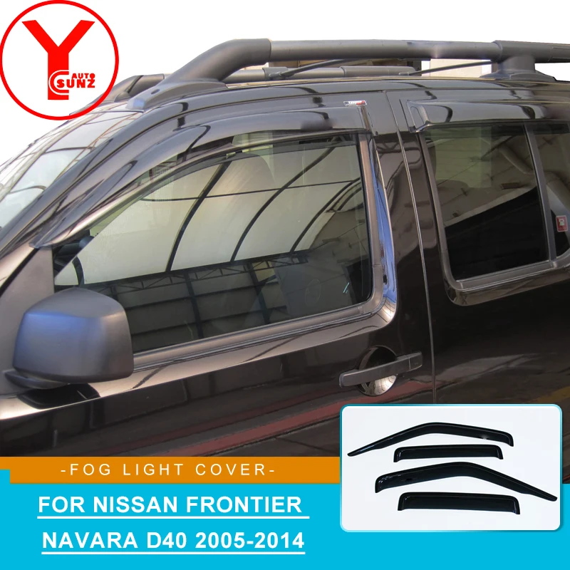 Sun Wind Car Vent visor Door Guard Deflectors For Nissan Frontier Navara D40 2005 2006 2007 2008 2009 2010 2011 2012 2013 2014