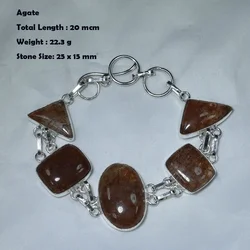 Genuine Labradorite Amethyst Dichroic Glass Sodalite Lapis Agate Bracelet Silvers Overlay over Copper,