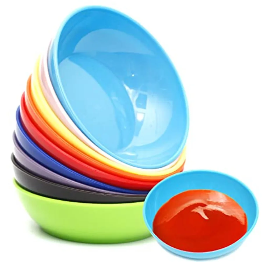 9pcs Plastic Sauce Bowls, s, Microwave and Dishwasher Safe, 3x0.8in, 250ml, Bowl
