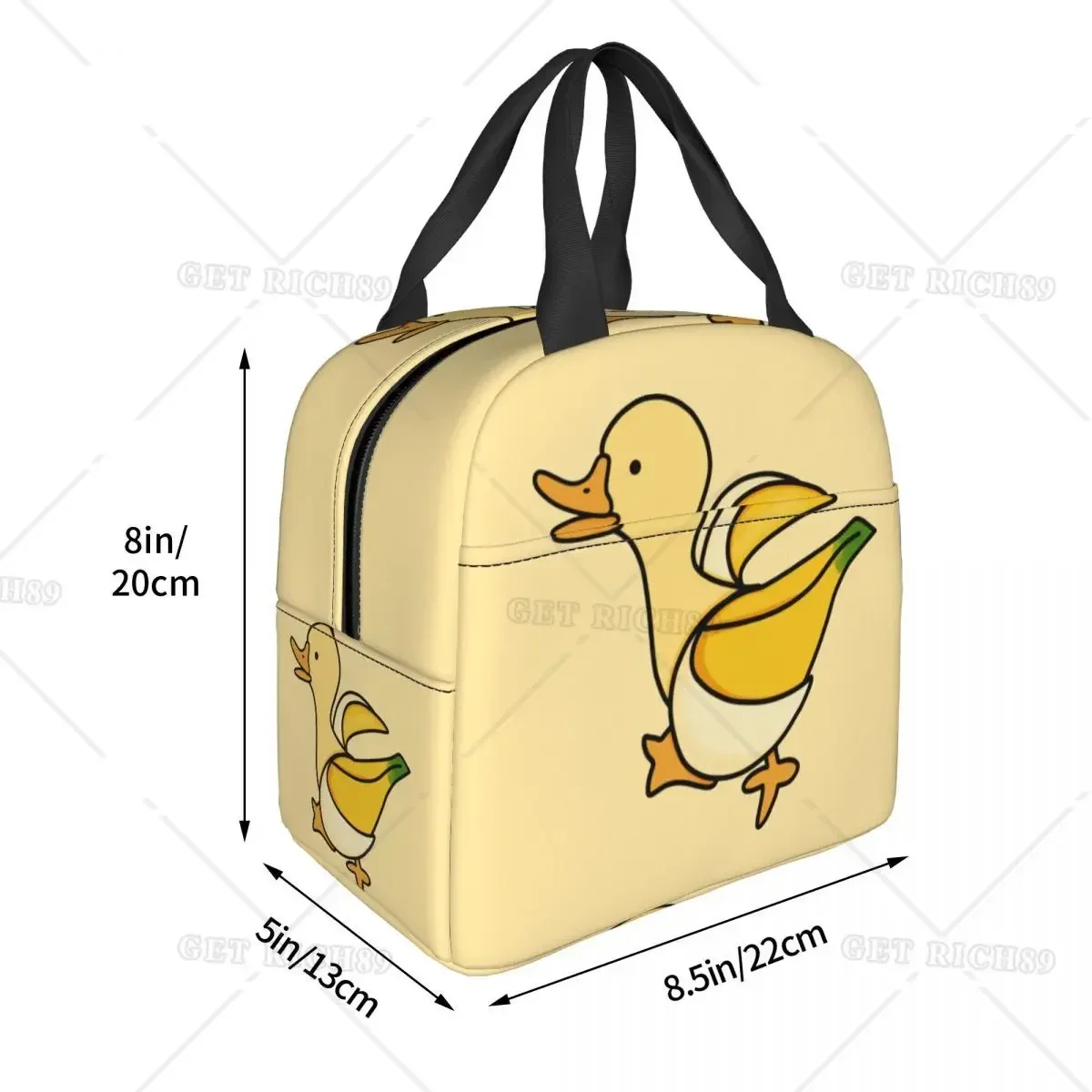 Lunch Bag Kawaii Banane Ente Thermal Cooler Taschen wasserdichte Picknick Arbeit niedlichen Tier Obst Oxford Lunch Box Food Bag