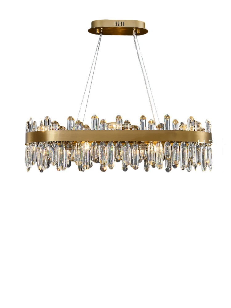 luxo moderno lustre de cristal teto decoracao de casa luz de mesa de jantar dourado longo lustres para sala de estar k9 2024 01