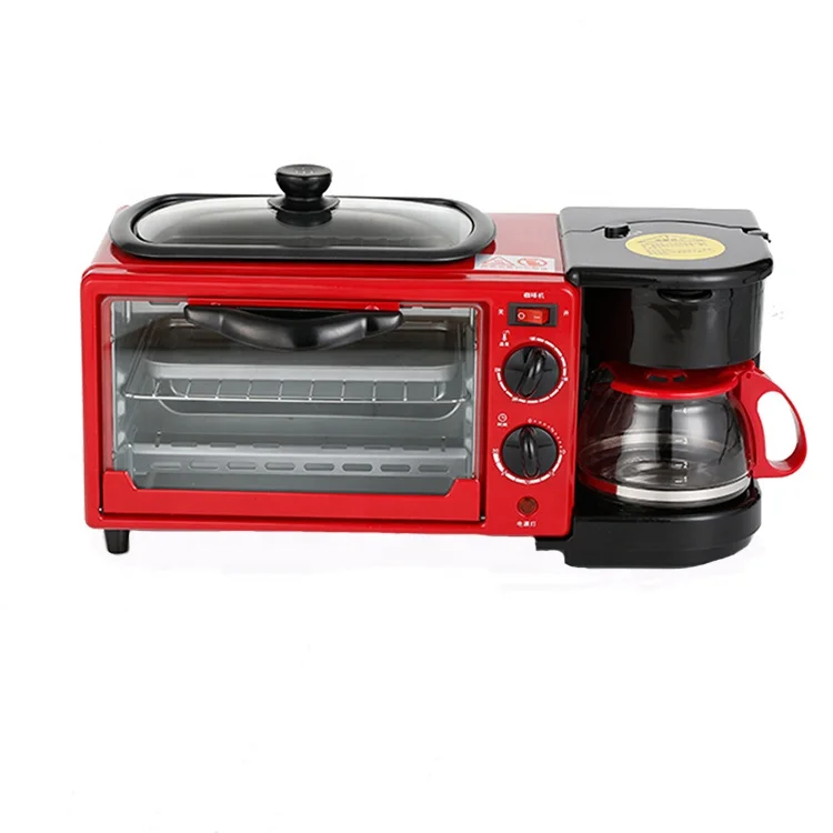 Wholesale 3in1 Breakfast Maker Coffee Oven Toaster Mini Electric Omelette Oven Gift Machine Breakfast Machine