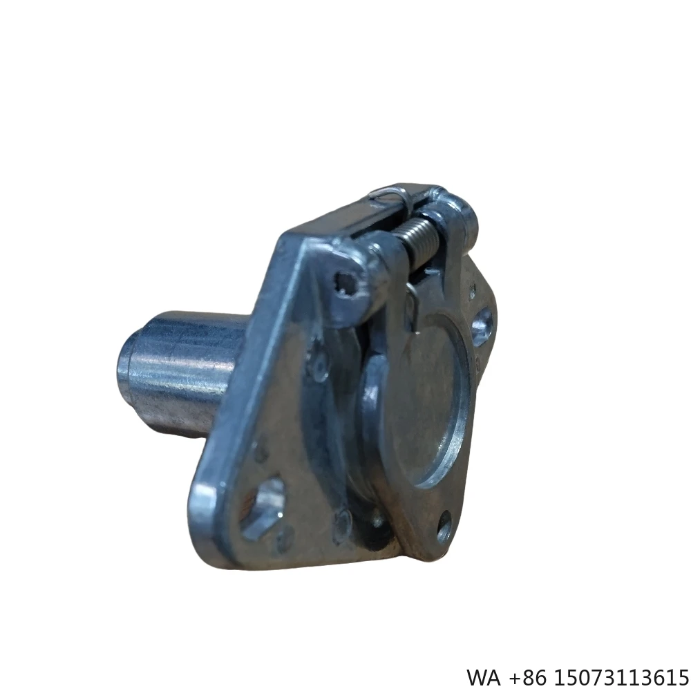 American 4-Way Round Trailer Socket with Hole on Cover Zinc Alloy Heavy Duty for Truck Caravans