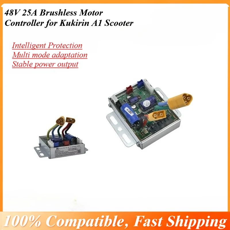 

48V 25A Brushless Motor Controller for Kukirin A1 Scooter, Main Control Board Replacement Electric Scooter Part