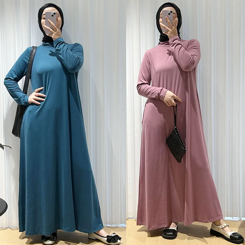 

Modest Dress for Women Abaya Jalabiya Pockets Morocco Dubai Abayas Kaftan Islam Ramadan Eid Muslim Vestidos Saudi Arab Long Robe