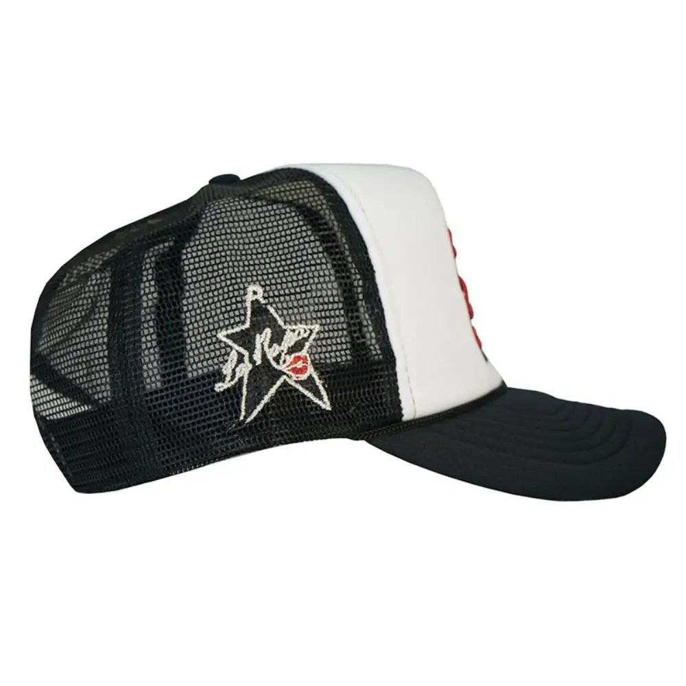 

Versatile Letter Embroidery Letters Lip Baseball Street Wear Cotton Truck Caps Sunscreen Sun Cap Sunshade Cap Men