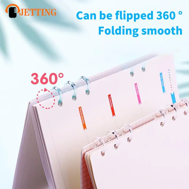 2Pcs Mini Loose Leaf Binder Clips 3 Rings Binding Ring Plastic Binder For Handmade Diary Book Scrapbook Note Book