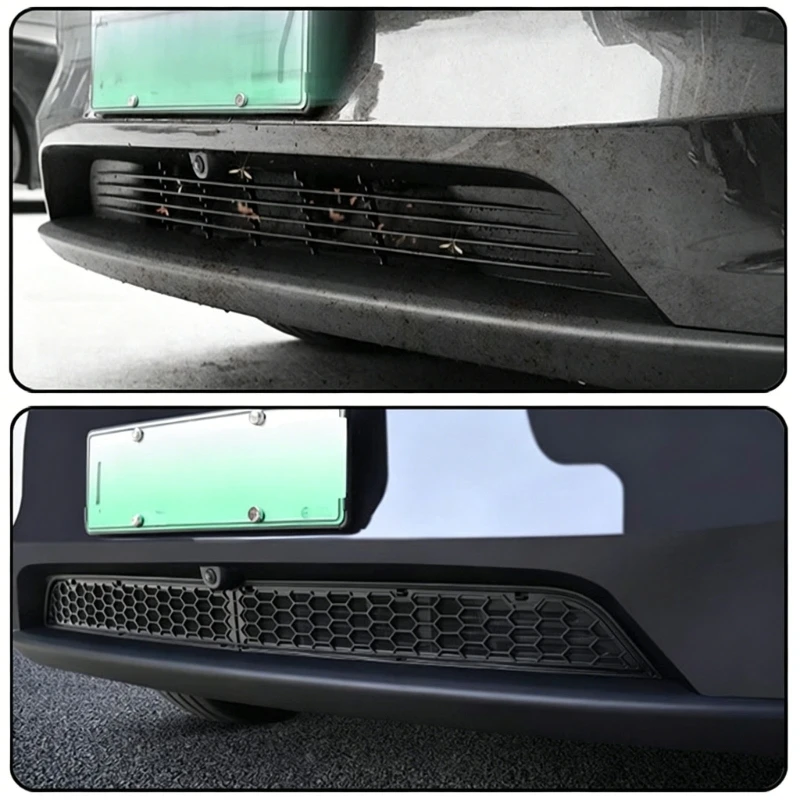 Front Grill Mesh Insert for Tesla Model Y Premium Juniper Model YL Bumper Air Inlet Vent Grille Cover Trim Accessories