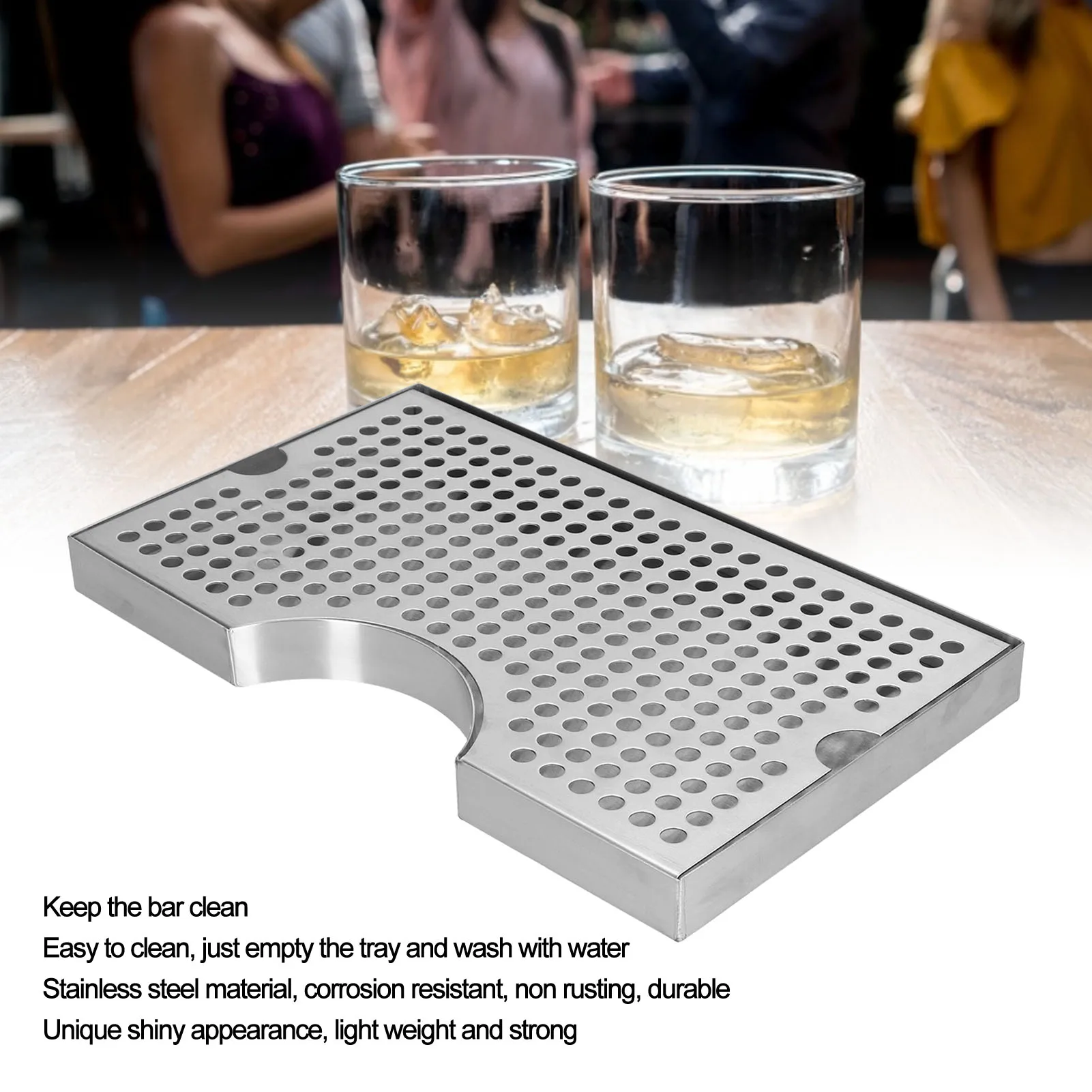 Stainless Steel Drip Tray Metal Beer Tower Drip Tray Easily Clean Sturdy Non Rusting for Hotel for Bar for Restaurant