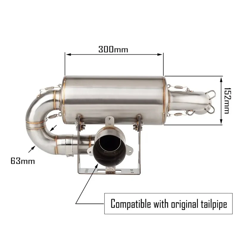 Motorcycle UTV exhaust muffler for Can Am Maverick X3 Turbo R & RR Max X3 Turbo Maverick X3 exhaust Muffler 2017-2025 - view 2