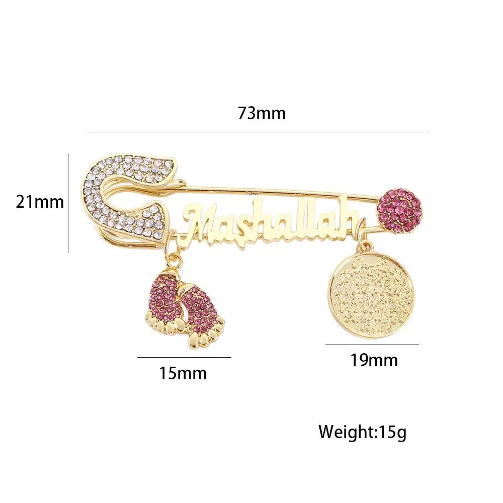 مزاجه الساطع Mashallah بسيط Ayatul الكرسي موضة النمط الديني بروش شرابة رسالة شارة مجوهرات الأزياء سبيكة