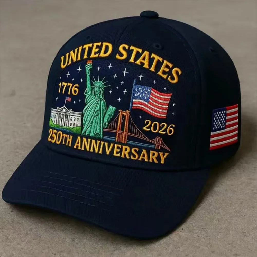 US 250th Anniversary Cap Breathable Patriotic Baseball Caps Flag Statue of Liberty 1776-2026 Embroidered Hats Trucker Hat
