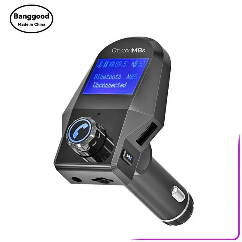 

High Voltage Resistance - Suitable for Large Trucks M8S Car Bluetooth Hands-free Car Charger Black with Dot Matrix Display