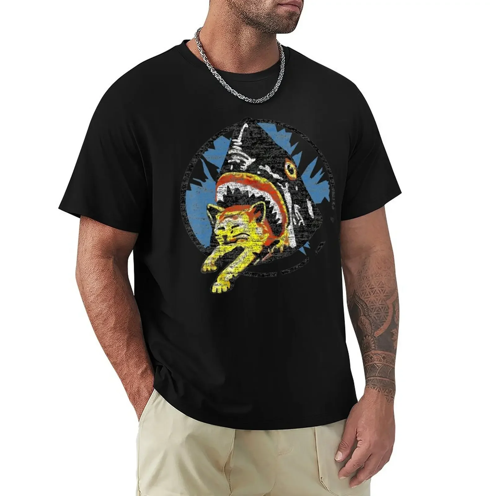 

Shark Eating a Cat Funny Shirt T-Shirt anime sweat oversized t shirts for men