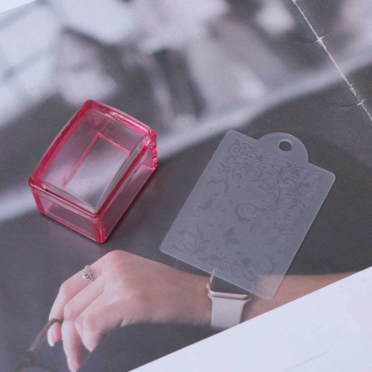 실리콘 네일 스탬퍼 클리어 프리미엄 엘라스틱 스크래핑 도구 DIY 매니큐어 아트 스탬프 키트 내추럴 룩 네일