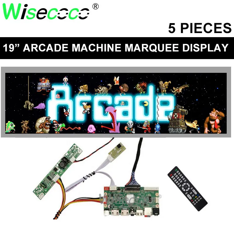 Super Wide LCD Display 19 Inch Arcade Machine Marquee Display 1920x360 Stretched Bar LCD With Driver Board 4-5 Pieces lightweight partition board cutting machine concrete wall cutting wall changing door opening window high power depth 27 cm