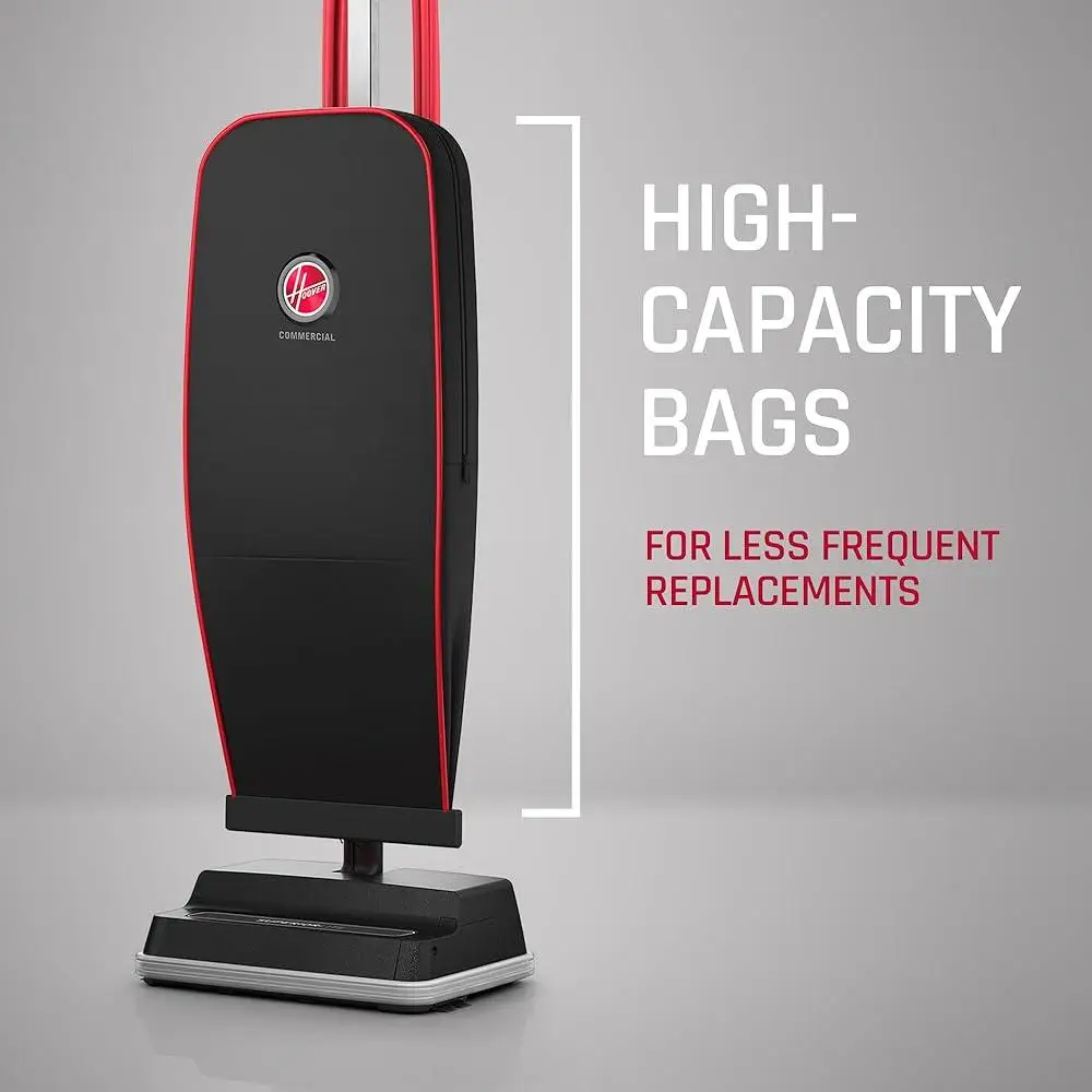 Commercial Upright Vacuum Cleaner Bagged Lightweight Multi-Floor Cleaning 40FT Cord High Capacity Bags Endurolife Belt Wall