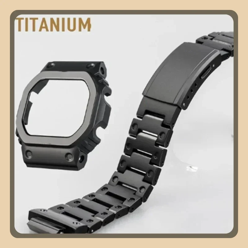 Black Titanium Watchbands and Bezel For DW5000 GM-W5610 GW5000 DW5035 Watch Set Watchband Bezel/Case Metal Strap With Tools