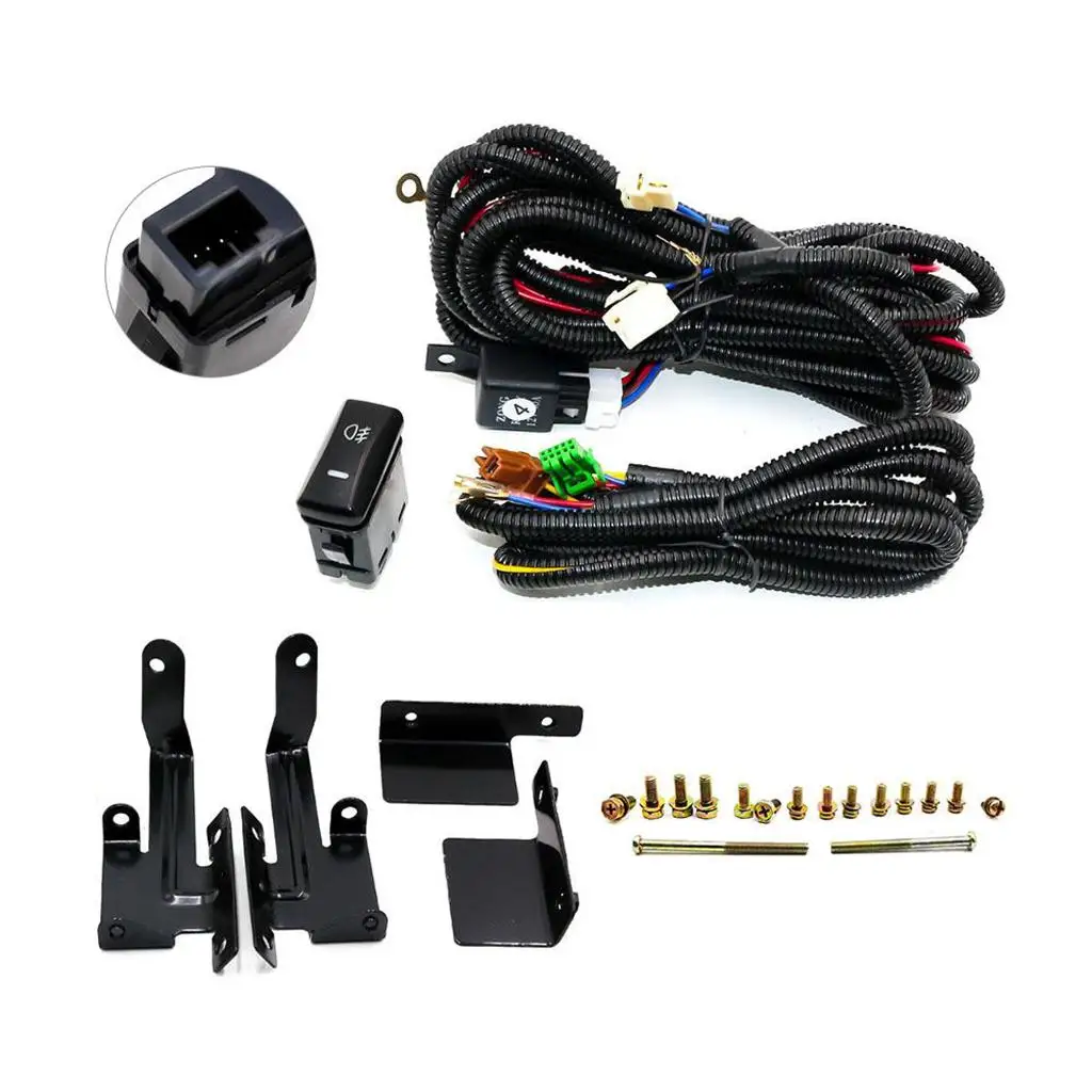 

Classic Black Plastic Driving Fog Lamp Kit with Wiring for Honda Civic 1996-1998 Car Lighting Accessories