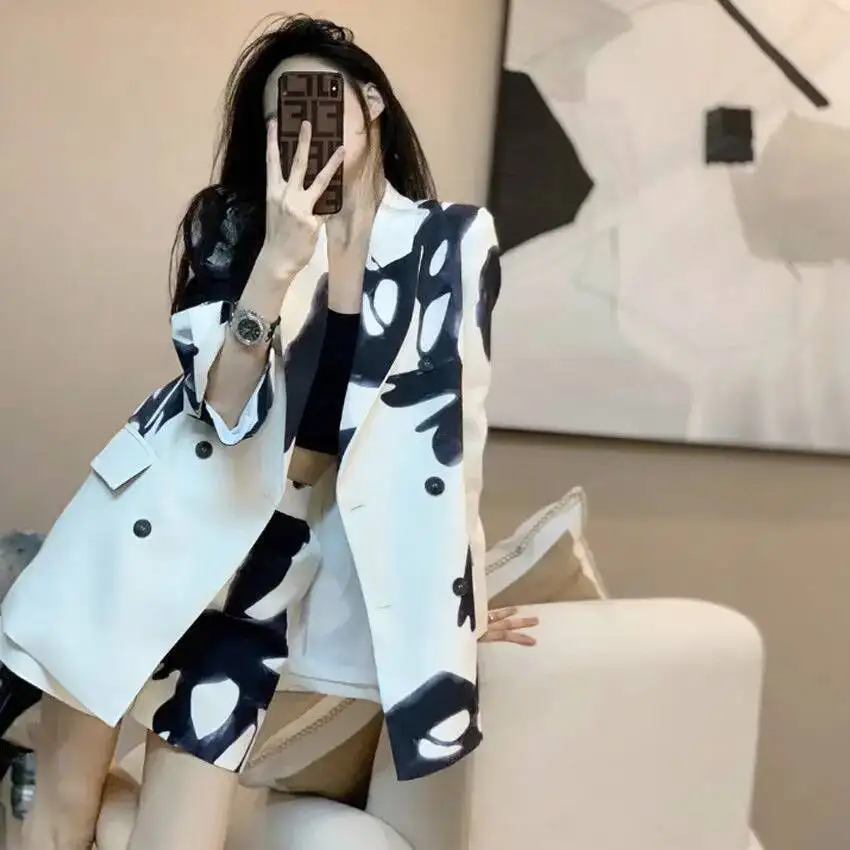 Mode Kleine Duft Weibliche 2025, Frühjahr Neue High-End Französisch Temperament Professionelle Anzug Shorts Zwei-Stück Set