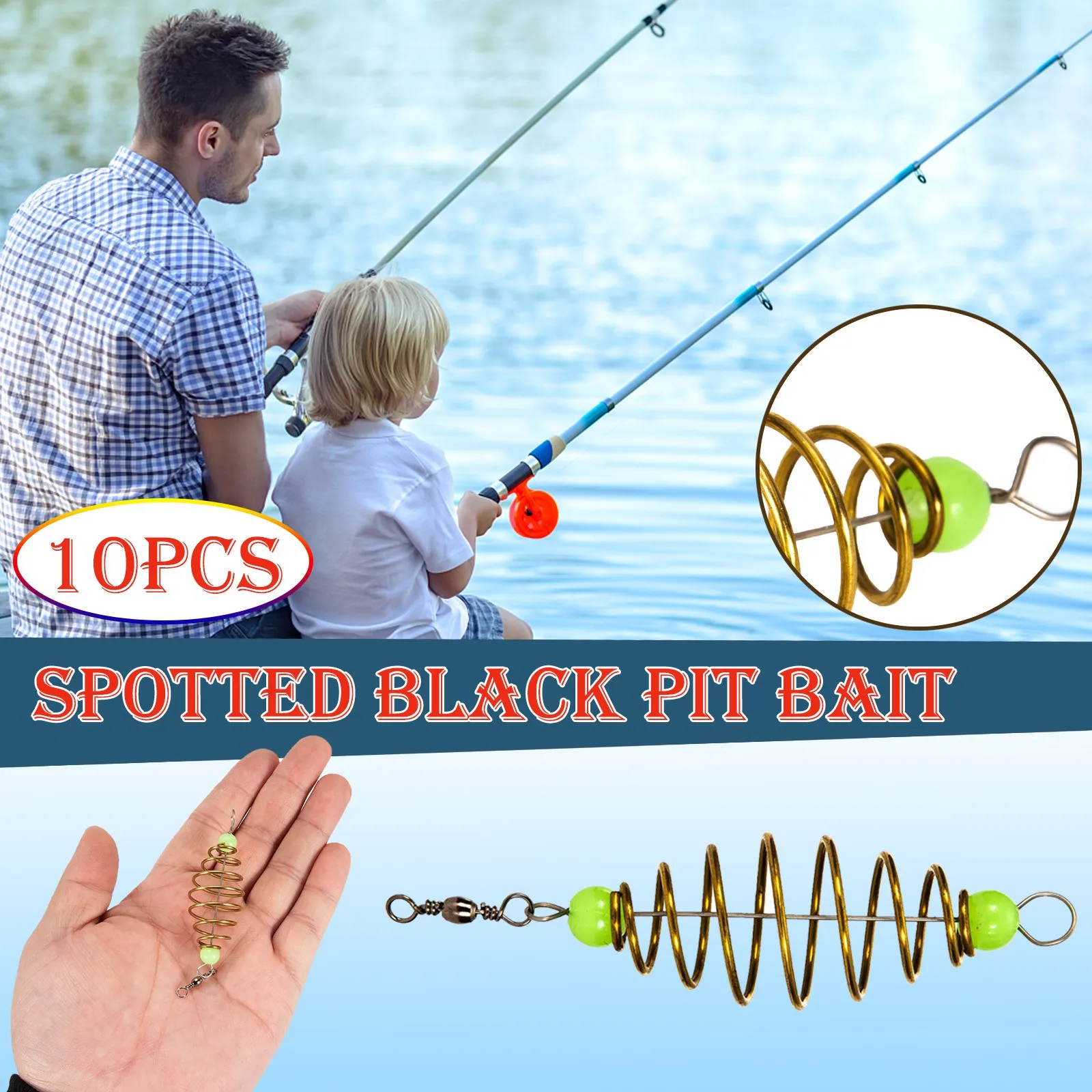 10 قطعة وحدة تغذية صيد سمك الشبوط المضيئة ، قاذف طعم سمك السلور ، قفص طعم تغذية الصيد الربيعي ، طعوم قفص سلة أسماك البلمة