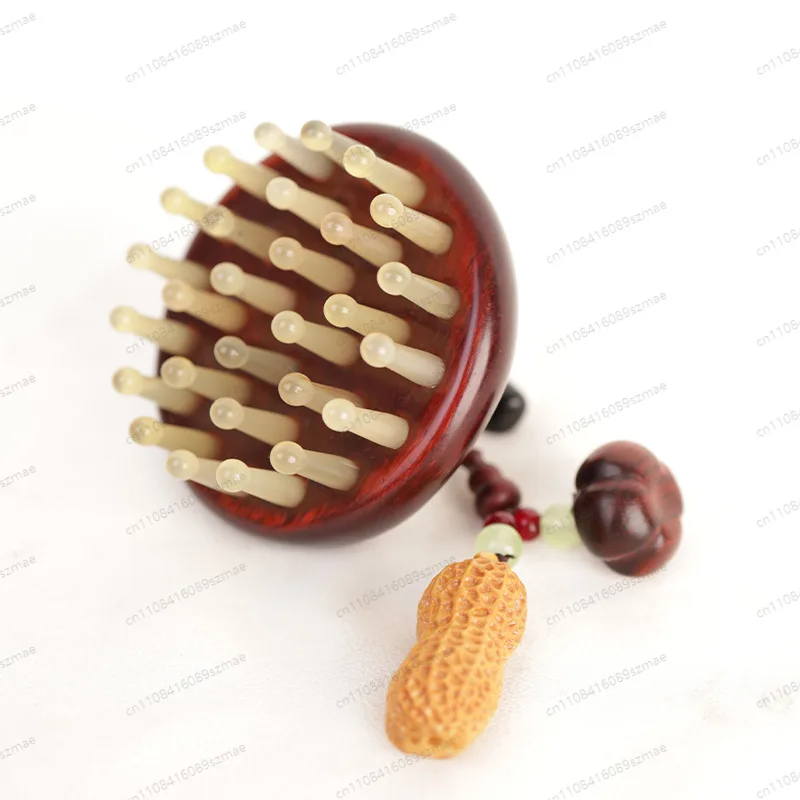 

Расческа из сандалового дерева для распутывания волос, массажная щетка для кожи головы для гладких волос, портативная антистатическая деревянная расческа для женщин