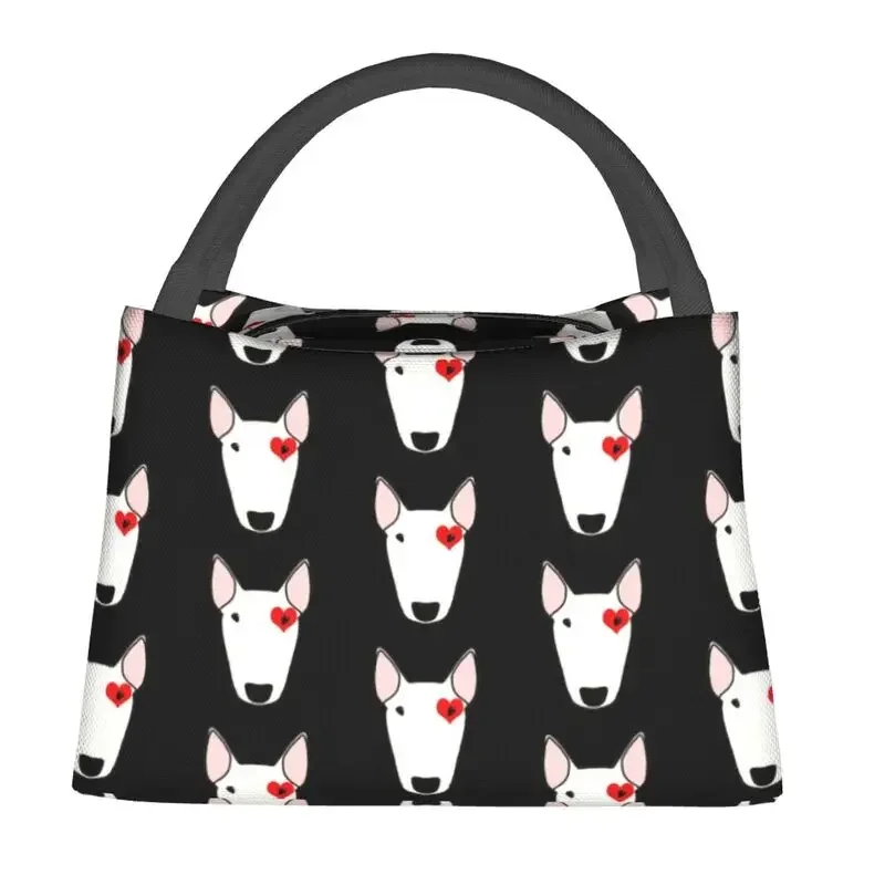 Valentine Bully Dog Resuable Lunch Boxes for Bull Terrier Puppy Thermal Cooler Food Insulated Lunch Bag Travel Pinic Container