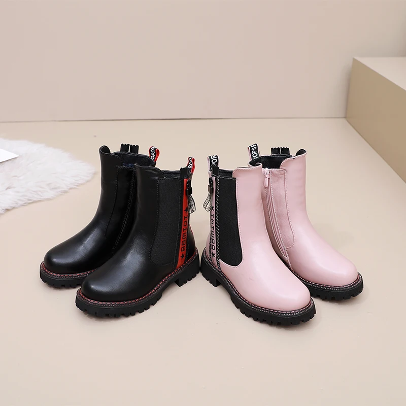 

2023 limited Winter Rain Boots Short Boots Big Boy Children's Shoes Boys Short Boots England Leather shoes Girls Boot New botas