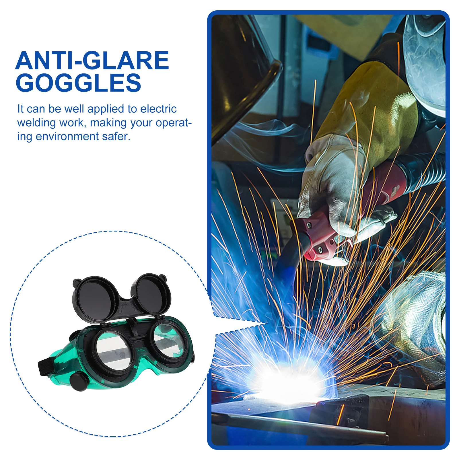 

2Pcs Protective Safety Goggles Eyewear Electric AntiGlare Welding Glasses For Electric Welding Work Protect Myopia