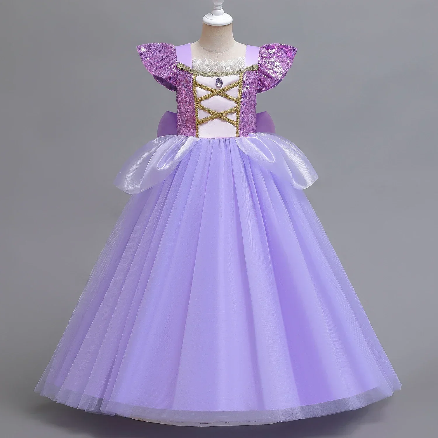 Girls Rapunzel Sleeping Beauty Aurora 2024 New Children Bella Costume Kids Cosplay Cinderella Princess Birthday Party Prom Dress