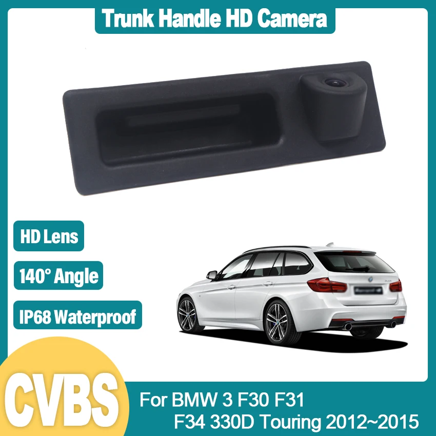 

Trunk Handle Car Rear View Waterproof High quality RCA Camera Auto Parking For BMW 3 F30 F31 F34 330D Touring 2012~2015 Monitor