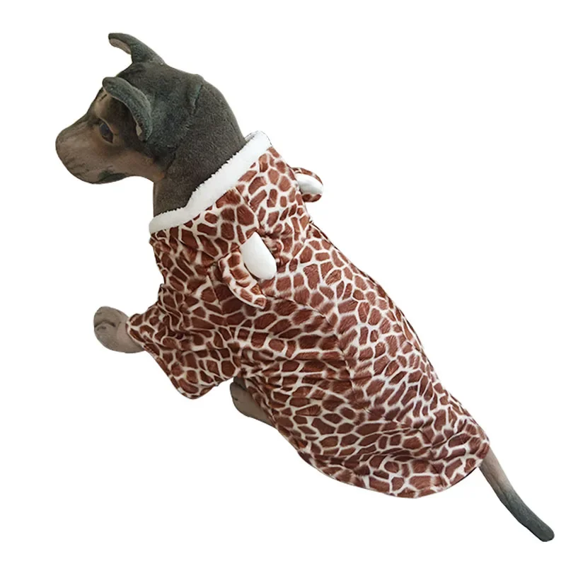 Cute Giraffe Style Pet Dogs Winter Coat For Medium Large Dog Cosplay Costume Clothing For Dog From Size 2XL-4XL