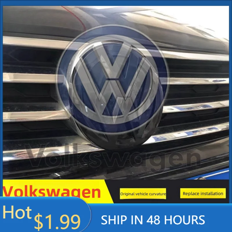 

For VOLKSWAGEN Suitable for Volkswagen T6 bright black silver matte 170mm front radiator grille logo+130mm rear trunk lid logo c