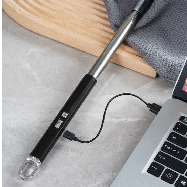 جديد جودة عالية اضافية طويلة أنبوب تليسكوبي الشاعل شحن البطارية مرات USB شحن قوس نبض أخف اكسسوارات السجائر