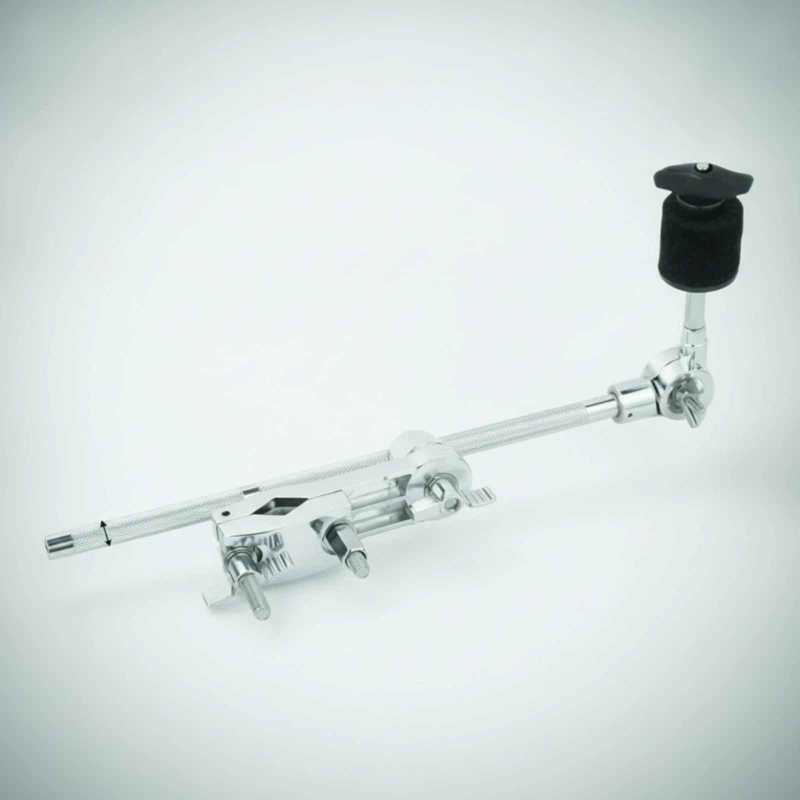 Cymbal Extension Clamp Textured Cymbal Arm Arm with Clamp Holder Padded Chrome for Drummers, Studios, Rehearsal Rooms