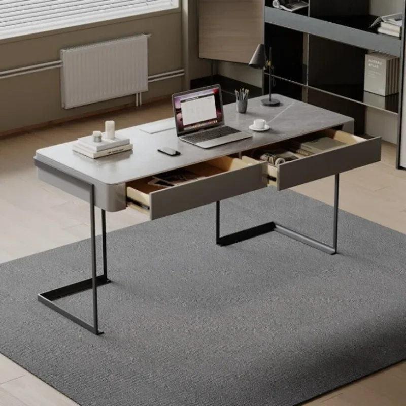 

Italian Slate Desk Home Study Table Modern Home High-end Small Apartment Luxury Solid Wood Office Writing Computer Study Desk x