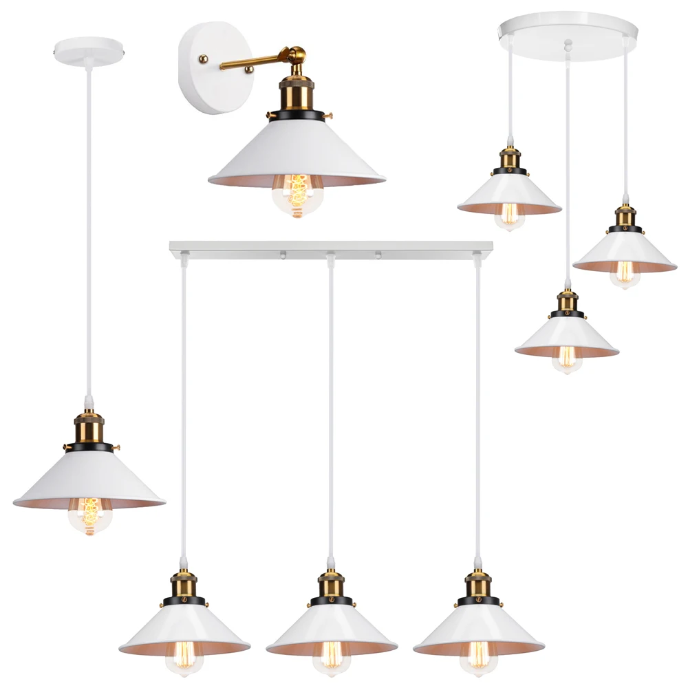 

1/3 heads Vintage Pendant Lamp LED E27 Iron Lampshade Retro Chandeliers Hanging Light for Loft Kitchen Dining Room Home Lighting
