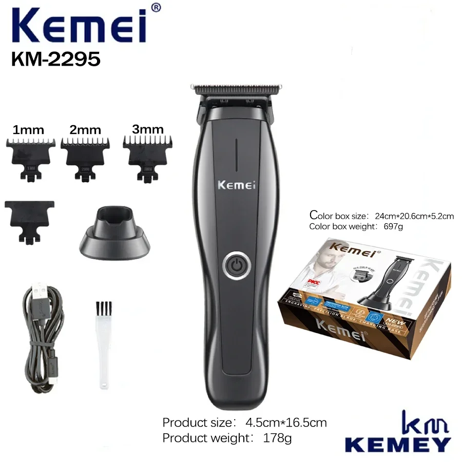 

Kemei Private Customization KM-2295, Electric Hair clipper comes with charging dock, USB fast charging, Valentine's Day gift