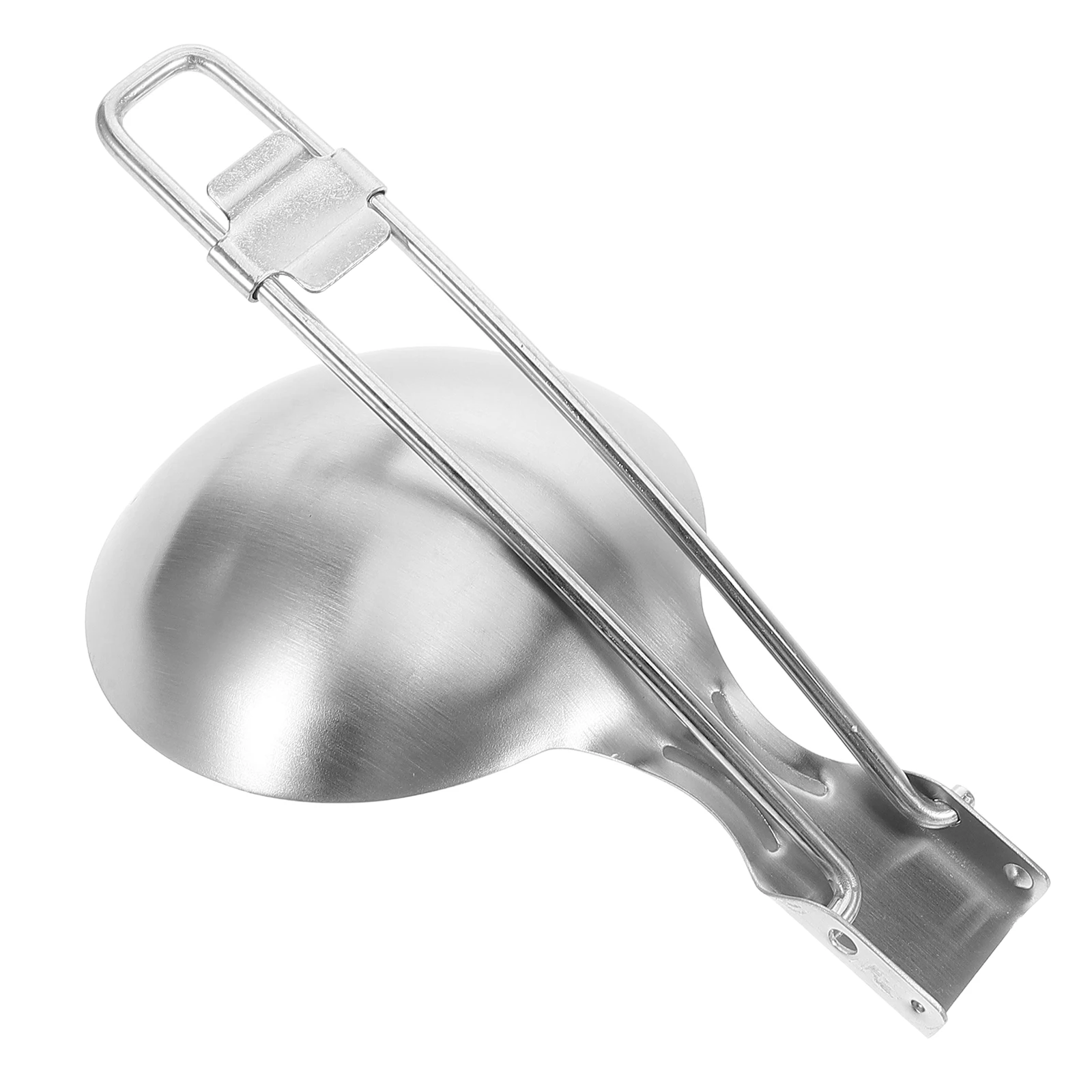 

Folding Soup Spoon Stainless Steel Easy Clean Durable Travel Outdoor Camping Foldable Slotted Cooking Utensils Silver