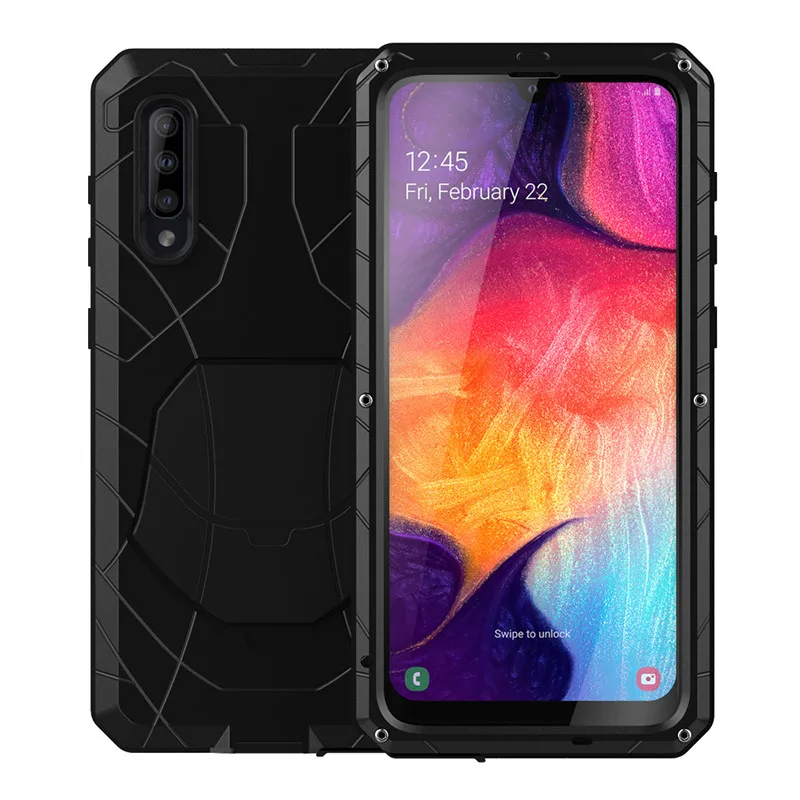 Imatch Aluminum Metal Silicone Shockproof Case For Samsung Galaxy A50 A70 A80 A90 Cover Protector Hard Heavy Duty Fundas Shell