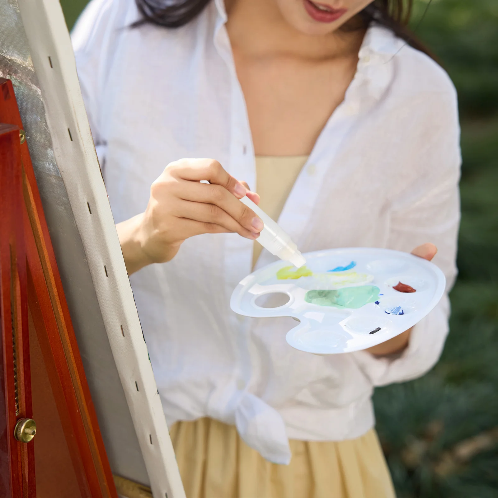 Пустые заполняемые белые акриловые маркеры с плоской головкой