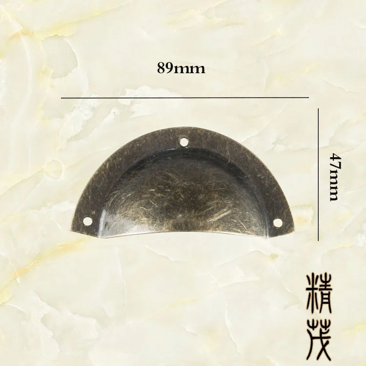 Jingmao new Chinese home improvement B-439 cabinet handle drawer shell iron leather retro semicircular handle 89mm