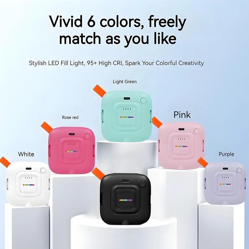 N21 3-Color Dimmable Pocket Clip-on Fill Light، عالمي لهاتف iPhone/Samsung/Xiaomi، مثالي للتصوير الفوتوغرافي/الصورة/الجمال/العيش