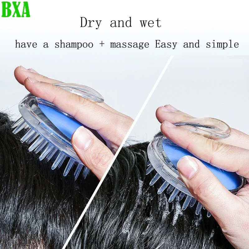 Silicone pente banho para adulto e bebê, escova de cabelo para lavar o cabelo, massagem saúde, acessórios do banheiro