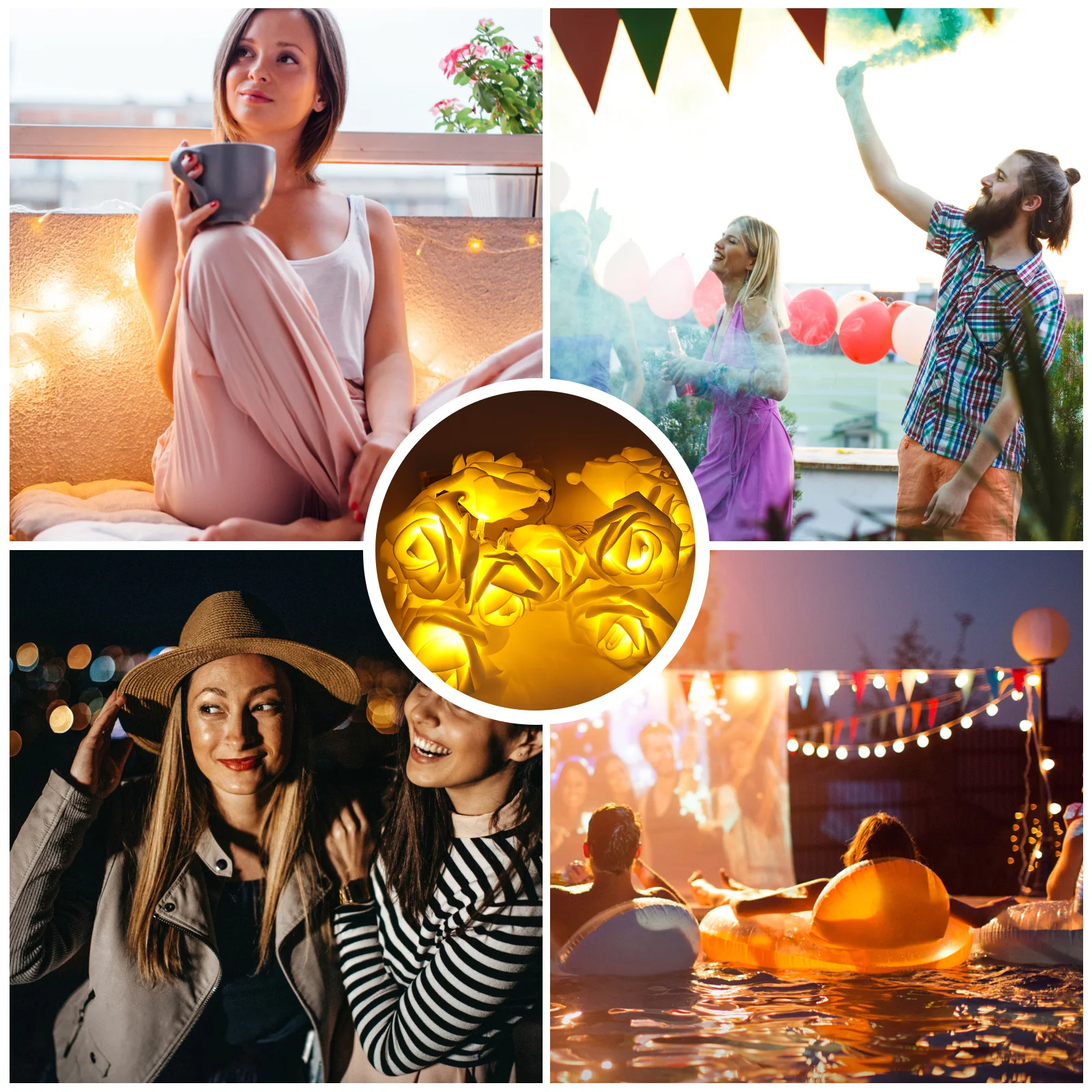 1 قطعة سلسلة أضواء LED بيضاء دافئة لعيد الميلاد 15 متر رومانسية ديكور حفلات داخلي إضاءة جو عيد الميلاد #1