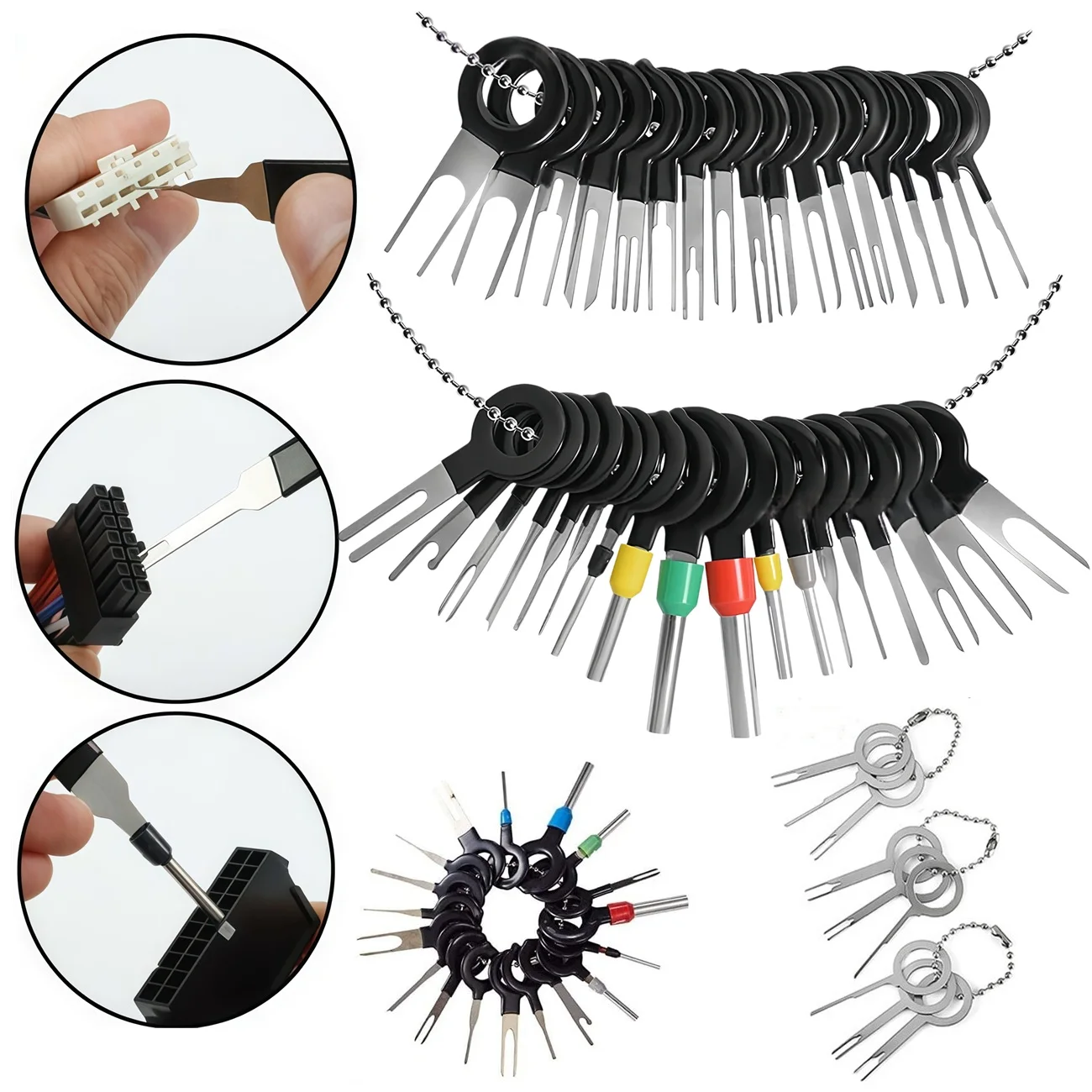 41Pcs Car Terminal Removal Repair Tools Electrical Wiring Crimp Connector Pin Extractor Kit Keys Automotive Plug Pullers