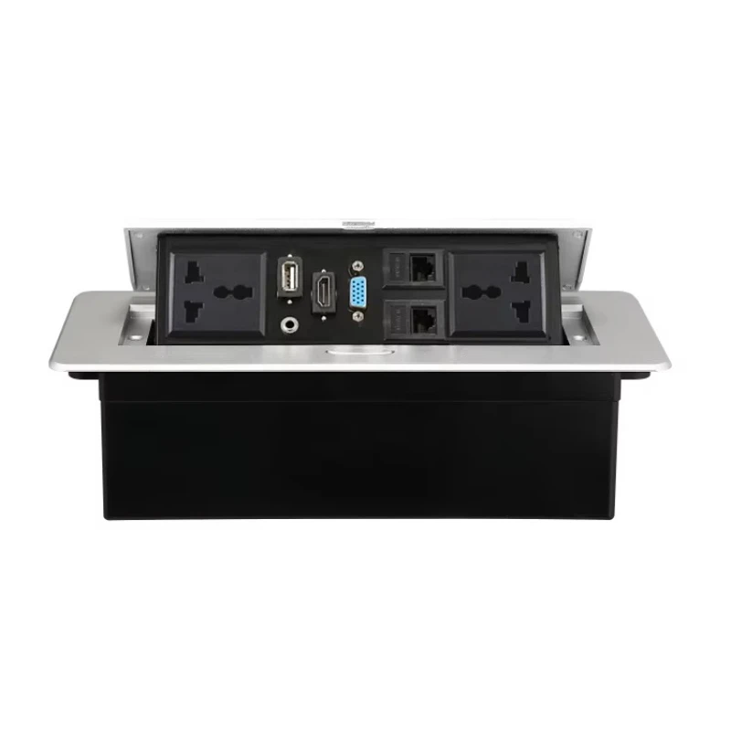 

USB charging 15w wireless charger network interface sliding desk power socket desktop sliding cover