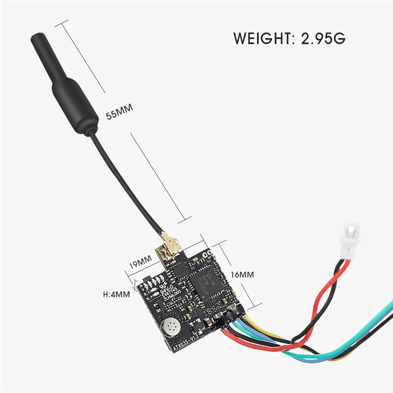 Eachine ATX03S 5.8GHz 40CH 25mW/50mw/200mW Switchable FPV Transmitter Smart Audio With Microphone for RC Drone - IPEX