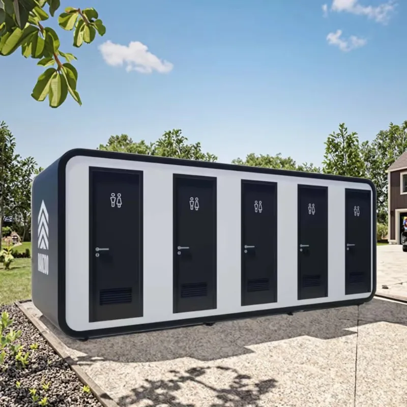 Customized Modern Industrial White Sandwich Panel Steel Structure Portable Toilets Eco-Friendly Convenient for Outdoor Use 1