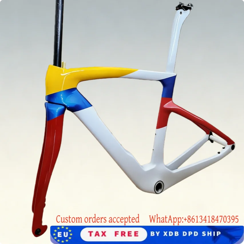 

Карбоновая рама для шоссейного велосипеда T1100 F16 с дисковыми тормозами, гоночная рама с рулем, BB68